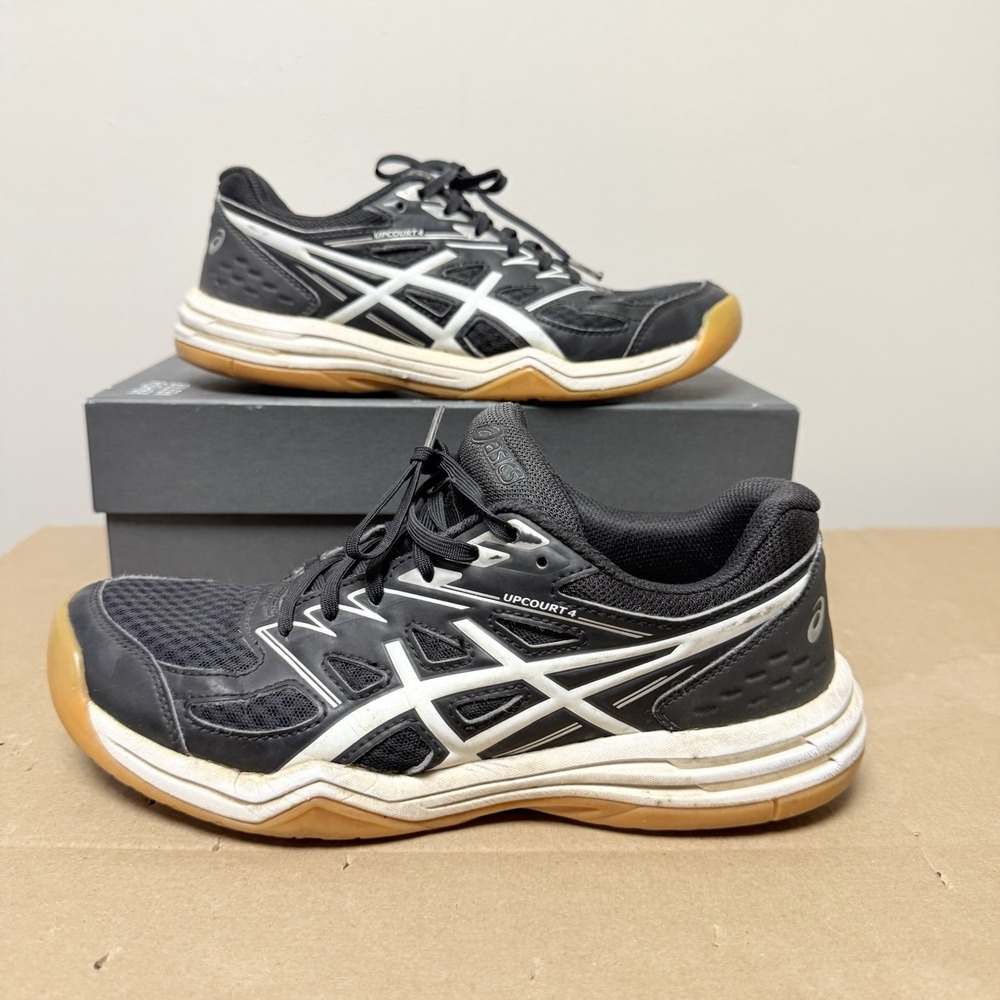 ASICS Upcourt 4 Volleyball Shoes Womens 8‎ Black White 1072A055 Good Condition